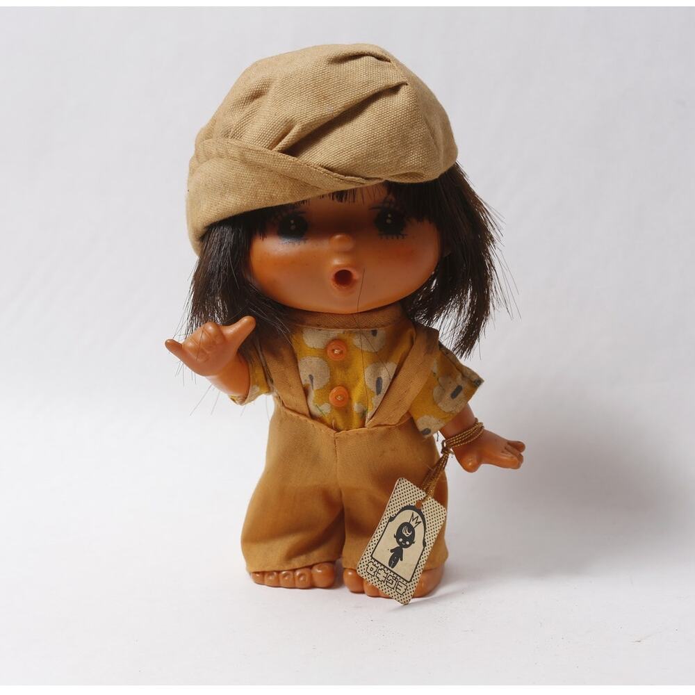 1970s Japan Sekiguchi Mademoiselle Jeje Doll Overalls Hat w Tag ~ 260826-WH 1314